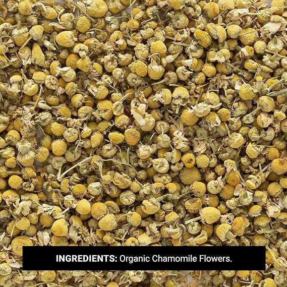 Frontier Co-op Organic Whole Chamomile Flowers, Kosher, Bulk Herb, Dried Chamomile Flowers for Tea, Natural Skincare Recipes and More | 16 Ounce (Pack of 2)
