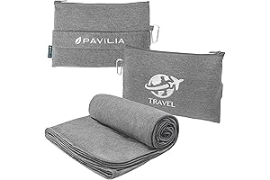 PAVILIA Cozy Companion for Air Travelers: Foldable Airplane Blanket and Pillow