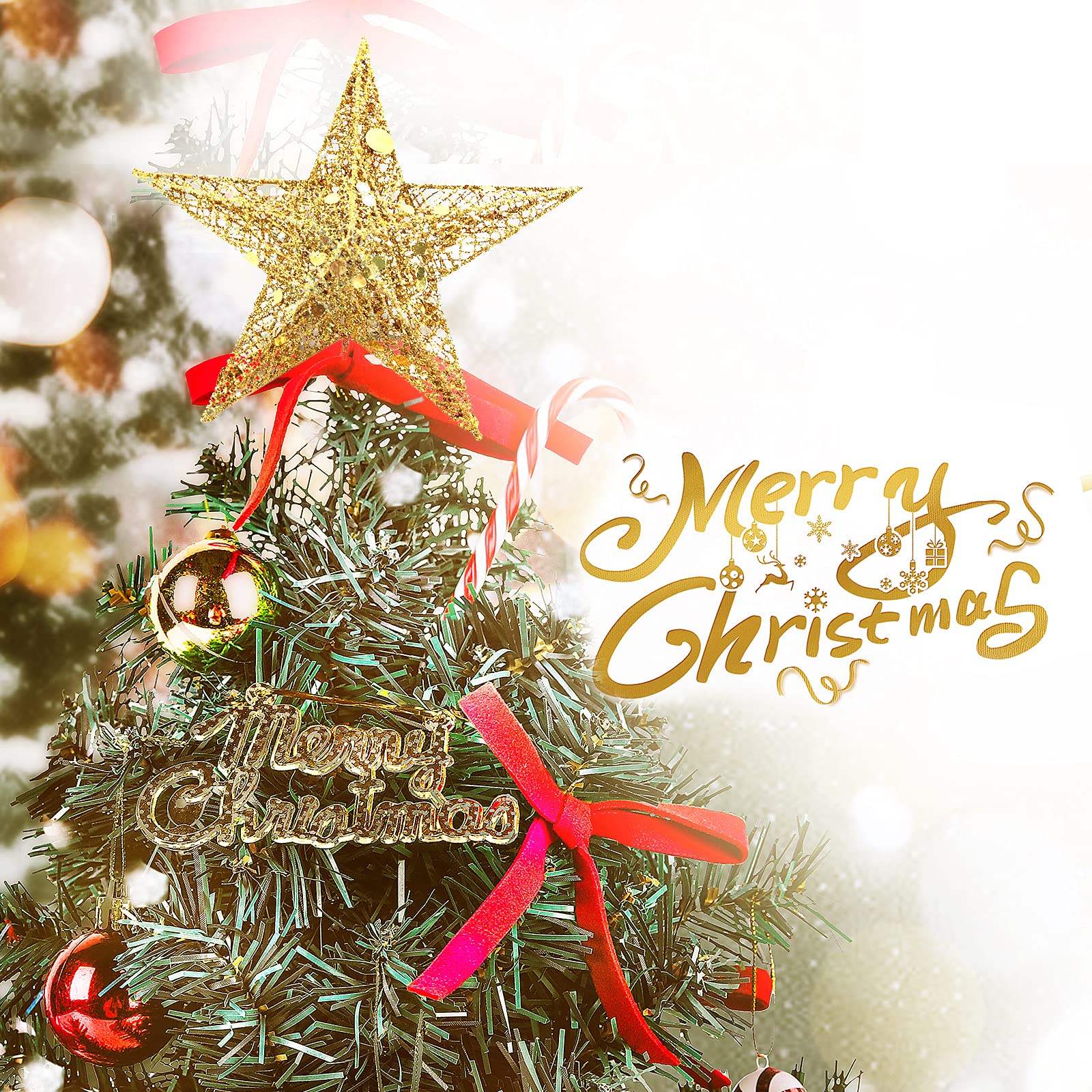 Amazon.co.jp: クリスマスツリー スタートッパー 2個パック キラキラ