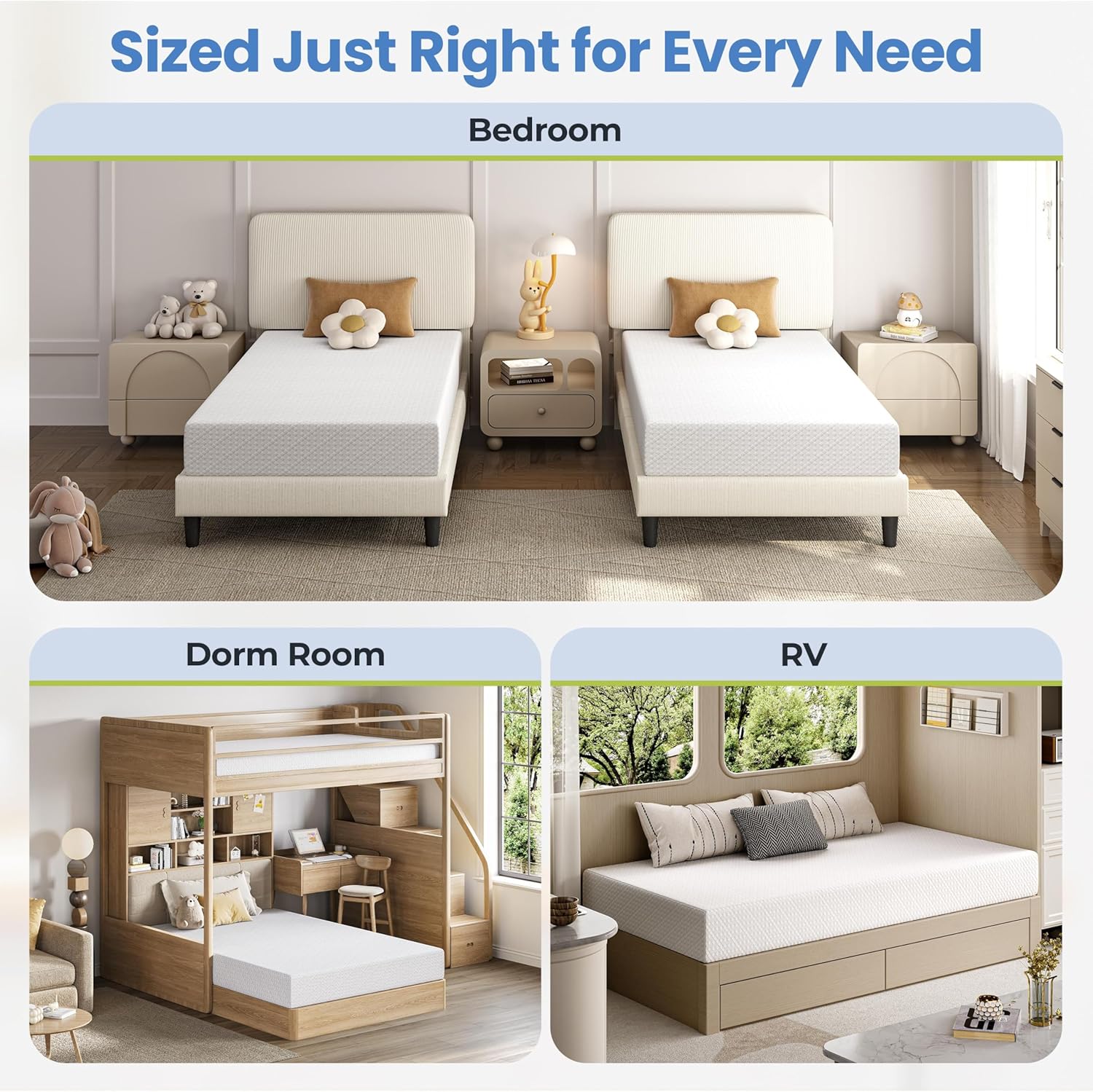 Yaheetech 8 Inch Full Size Mattress 3 Foam Layer Cooling Gel Memory Foam Mattresses, Green Tea for Fresher Sleep, Medium Firm, No Fiberglass, CertiPUR-US Certified, Full Mattress in a Box - Image 9