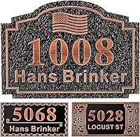 Vista 7 de Letrero de dirección personalizado, placa de dirección de número de casa, placa de dirección personalizada, metal o latón antiguo acrílico