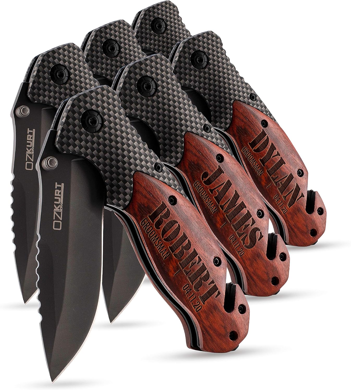 Set of 6, Groomsmen Gifts, Personalized Groomsmen Pocket Knife w/Name, Title & Date, Groomsman Gift for Wedding, Custom Groomsmen Gifts Pocket Knives, Groomsman Gifts for Men