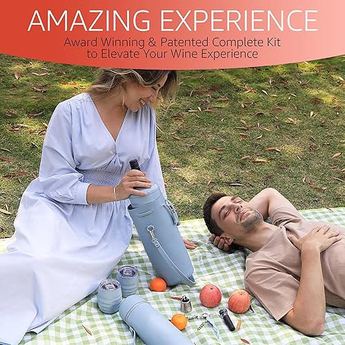 Miniatura 7 de Regalos para mujeres  Accesorios de vino Regalos para amantes del vino  Elegante bolsa de vino, enfriador, termo, aireador, tapón, sacacorchos