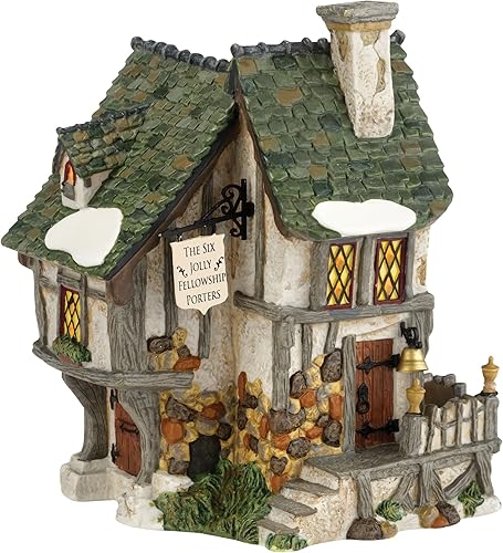 Department 56 Dickens' Village Six Jolly Fellowship Porters - Casa iluminada, 6.9 pulgadas