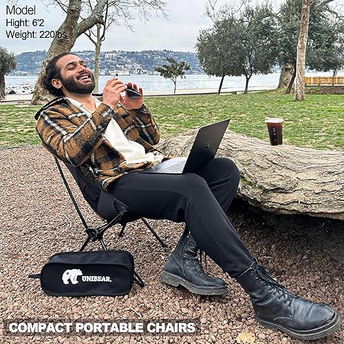 Miniatura 2 de UNIBEAR Silla de camping portátil con soporte para tazas, capacidad de 330 libras, silla plegable ligera, ideal para senderismo, playa, pesca, silla