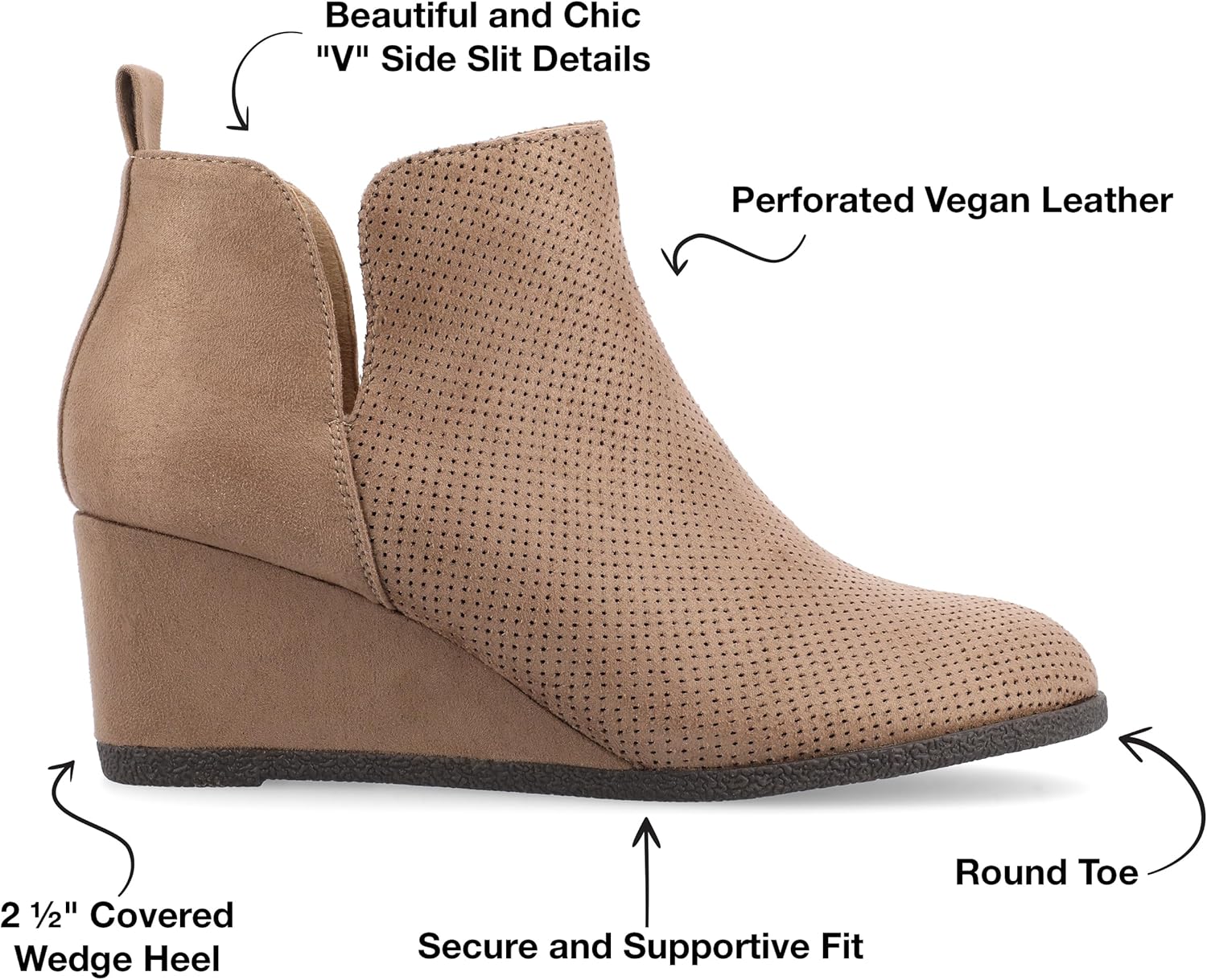 Journee Collection Women's Mylee Pull On Wedge Booties - Taupe - 11 - Image 3