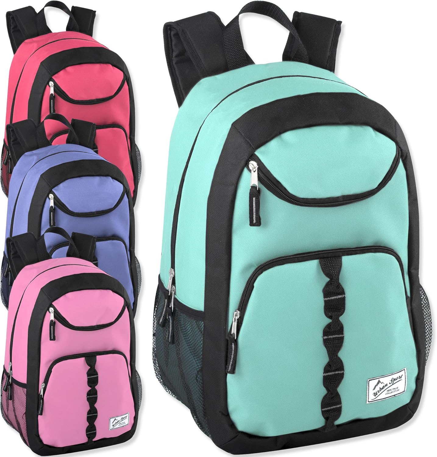 Case Pack Of 24 18 Inch Multipocket Backpacks in Bulk Wholesale School Backpacks with Padding