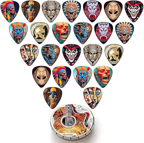 Púas de guitarra, paquete de 24 púas de guitarra de grosor medio, paquete variado de púas para guitarra acústica eléctrica, bajo, ukelele (mixto-11)