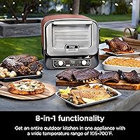 Vista 2 de Horno de pizza de leña al aire libre Ninja, asador eléctrico portátil 8 en 1, calienta hasta 700°F, 5 configuraciones de pizza artesanal, caja