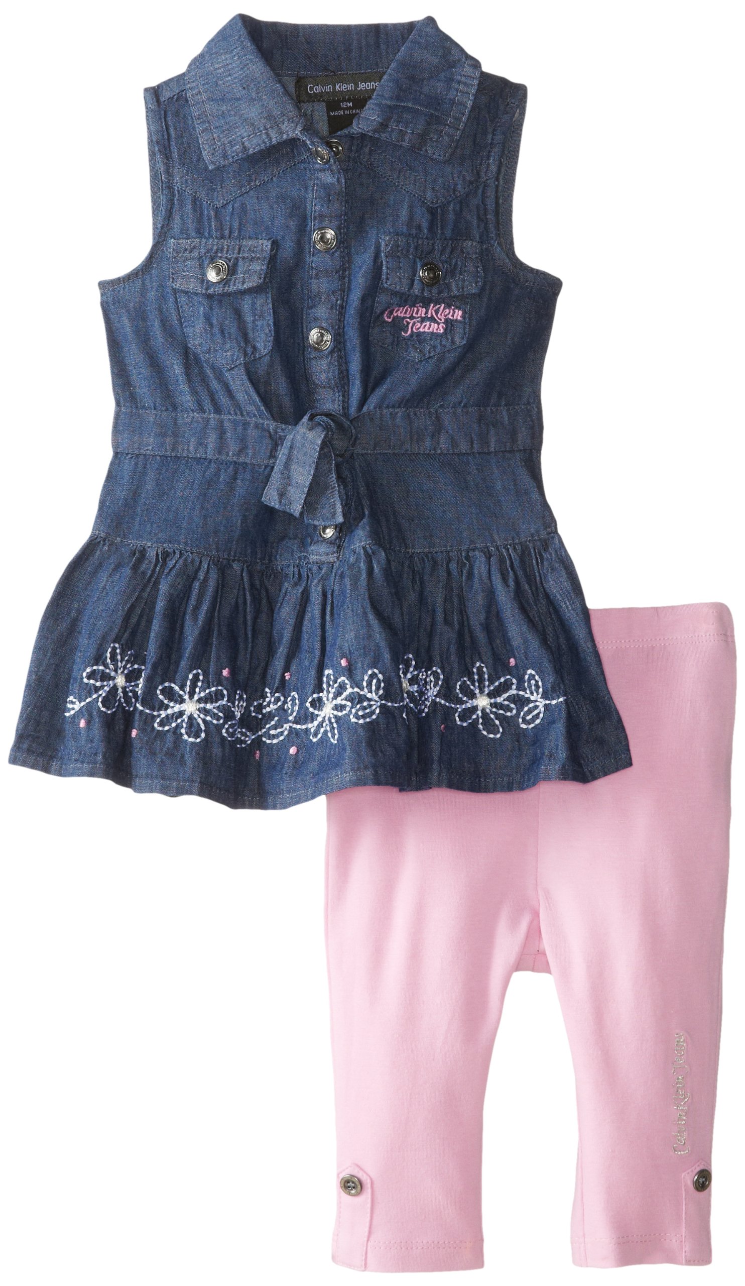 Calvin Klein Baby Girls' Chambray Tunic with Leggings