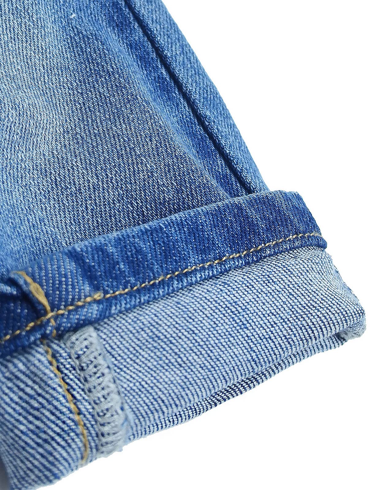 KIDSCOOL SPACE Pantalon en Jean à Volants et Taille élastique pour Petite Fille