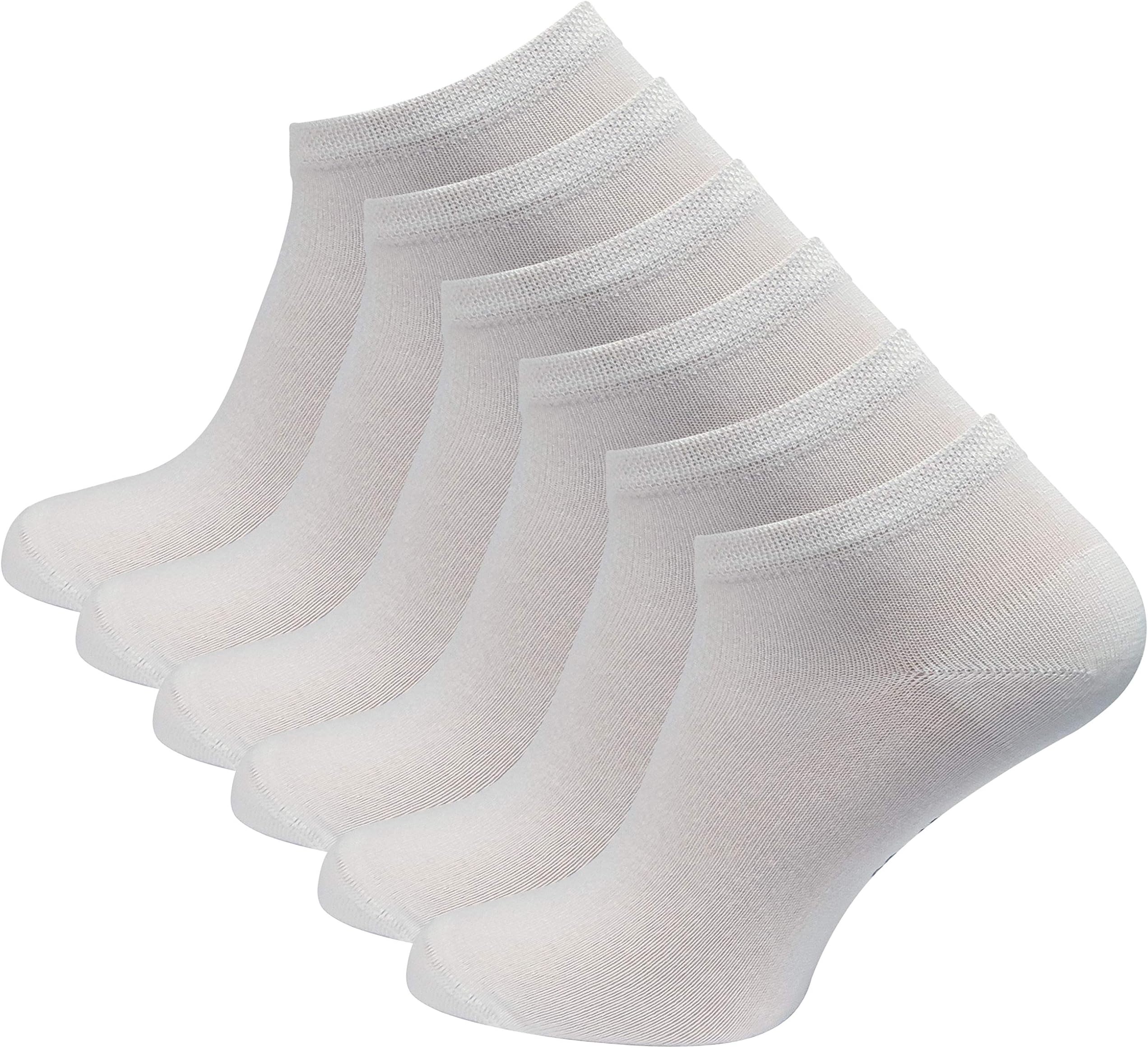 6 Pair of Bamboo Ankle Socks - Trainer Liners, Unisex, hand-linked toes, by Vincent Creation®