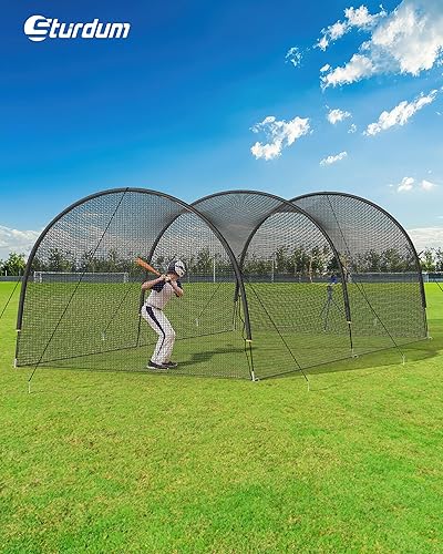 Miniatura 2 de Batting Cage, 22'L30'L35'L55'L70'L Baseball & Softball Hitting cage Net, Portable Baseball Cage Netting System for Solo or Team Training, for
