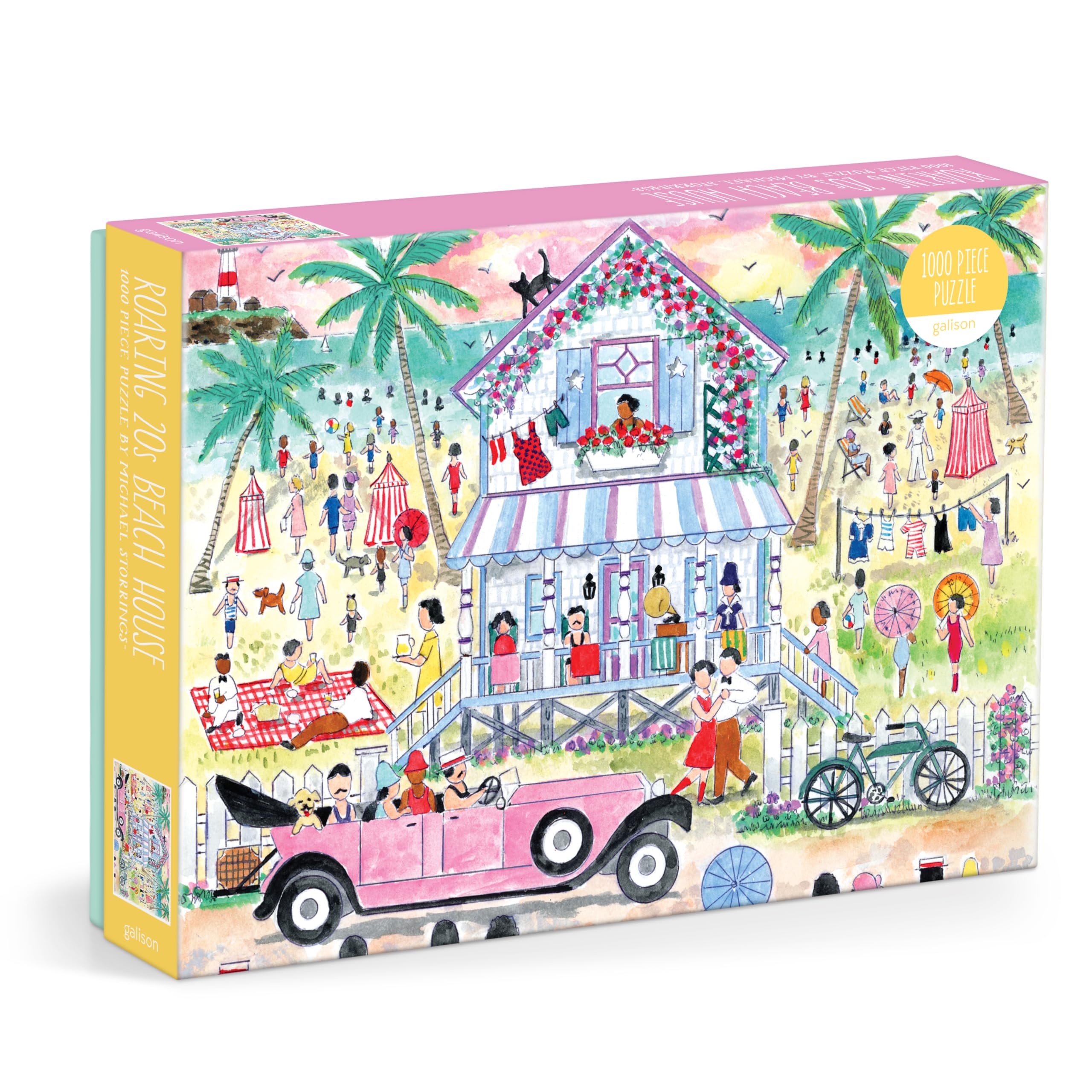 Photo 1 of Galison Roaring 20s Beach House – 1000 Piece Michael Storrings Jigsaw Puzzle Featuring Beautiful Artwork of 1920s Inspired Beach House