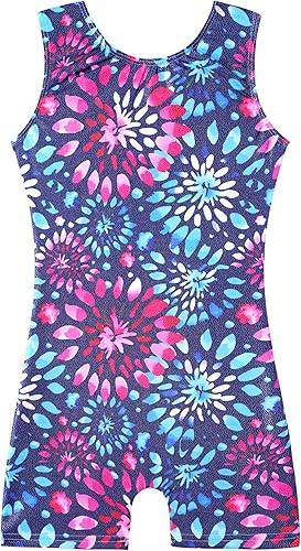 HOZIY Leotardos de gimnasia para niñas, unicornio, aurora, arcoíris, sirena, dinosaurio, magdalena, brillante, con pantalón ciclista para niños