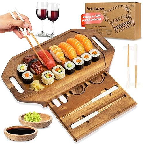 Sushi Tray for Two with Sushi Kit – Serving Tray