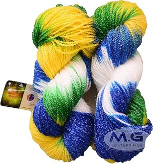 M.G ENTERPRISE Glow Knitting Yarn Wool, Blue Parrot 200 GMS Woolen Crochet Yarn Thread. Best Used with Knitting Needles, Crochet Needles-to Art-CJC