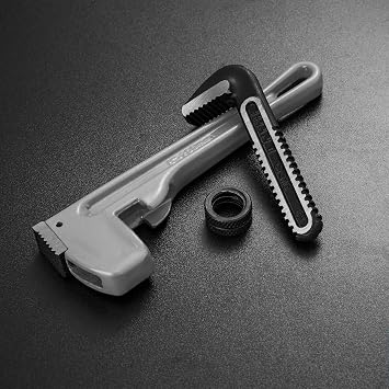 DURATECH 8-inch Aluminum Straight Pipe Wrench, Adjustable Plumbing Wrench