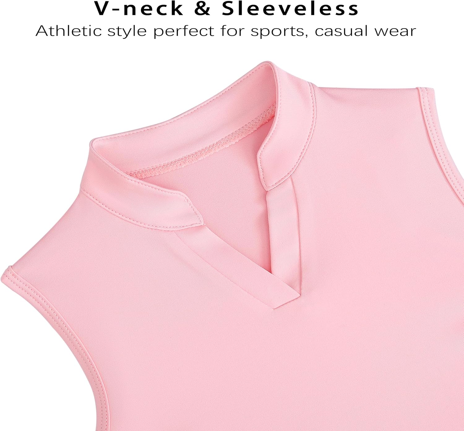 Girls Tennis Outfit Kids Golf Dress Athletic Skirts with Pockets Polo Tank Top Sets - Image 4