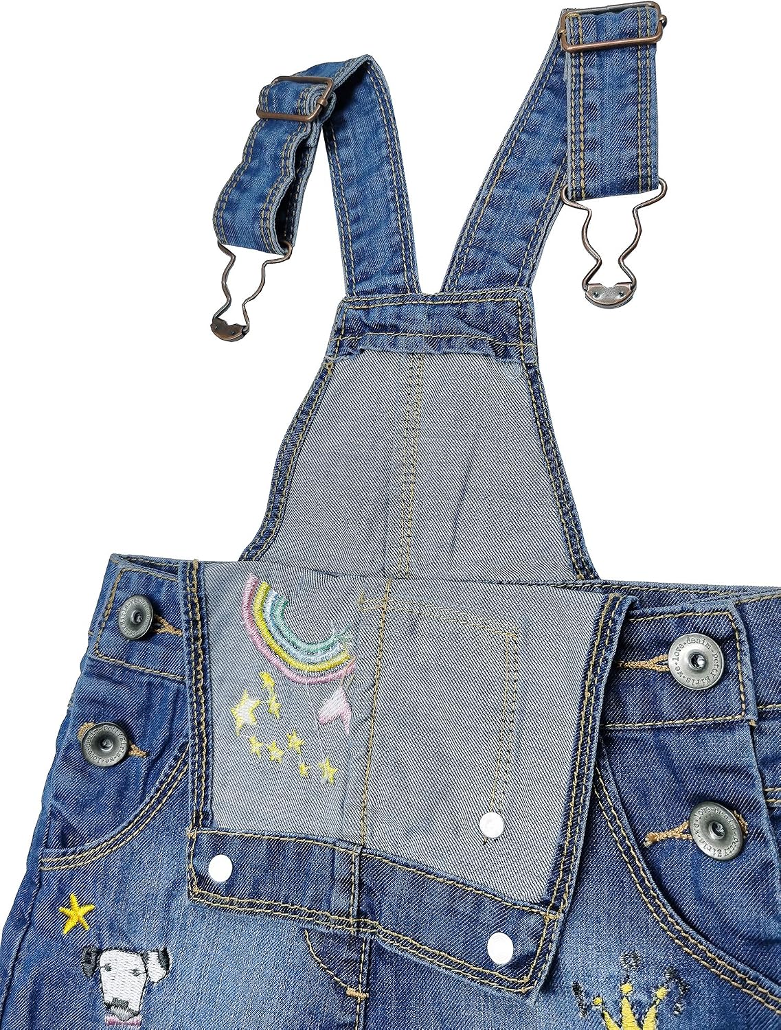 KIDSCOOL SPACE Baby & Little Girls/Boys Summer Shorts,Adjustable Jean Shortall Overalls