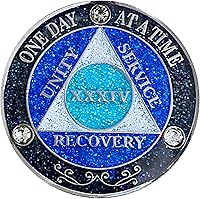 Vista 25 de (Años 1-50) AA Moneda de recuperación de 29 años, Medallón de Alcohólicos Anónimos, Moneda de Metal, Chapado en Color Plata, Moneda de Metal