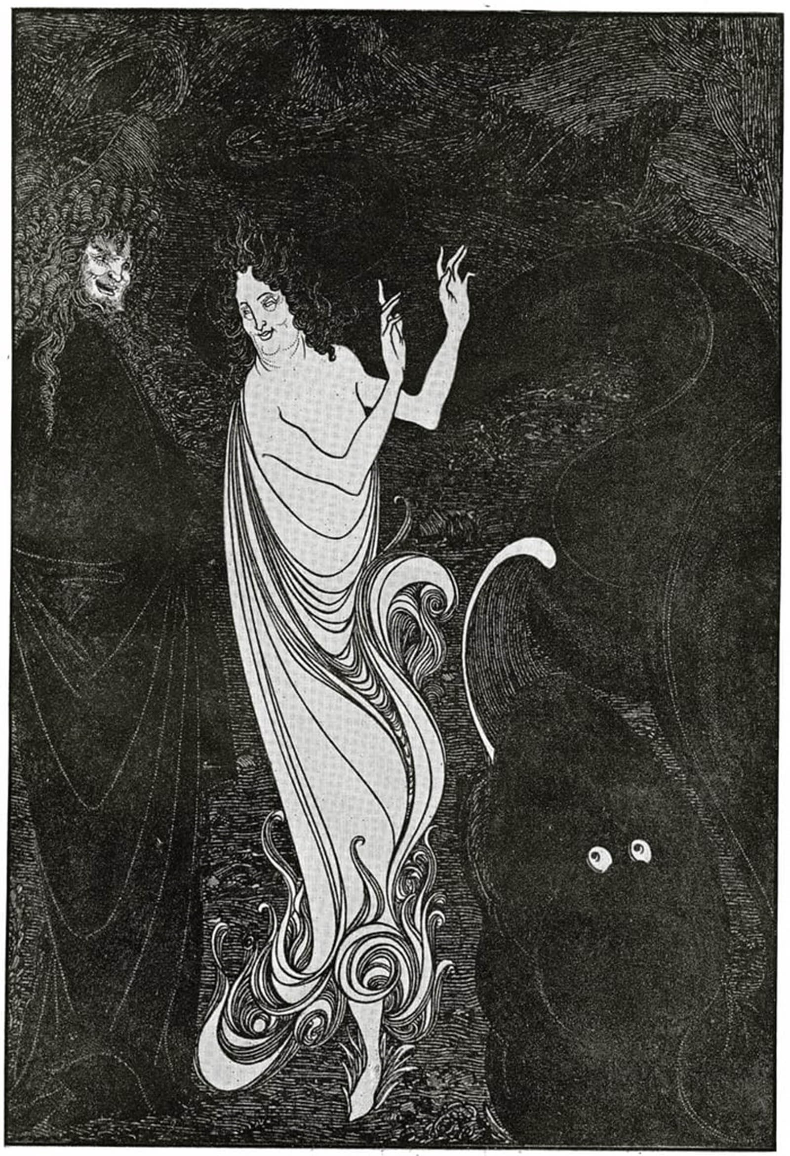 POSTERIIk Vintage Print Pop Art Landscape Artwork Fourth of Das Rheingold Illustration From the Savoy by Aubrey Beardsley Art Prints for Office Home Decor 60x90cm