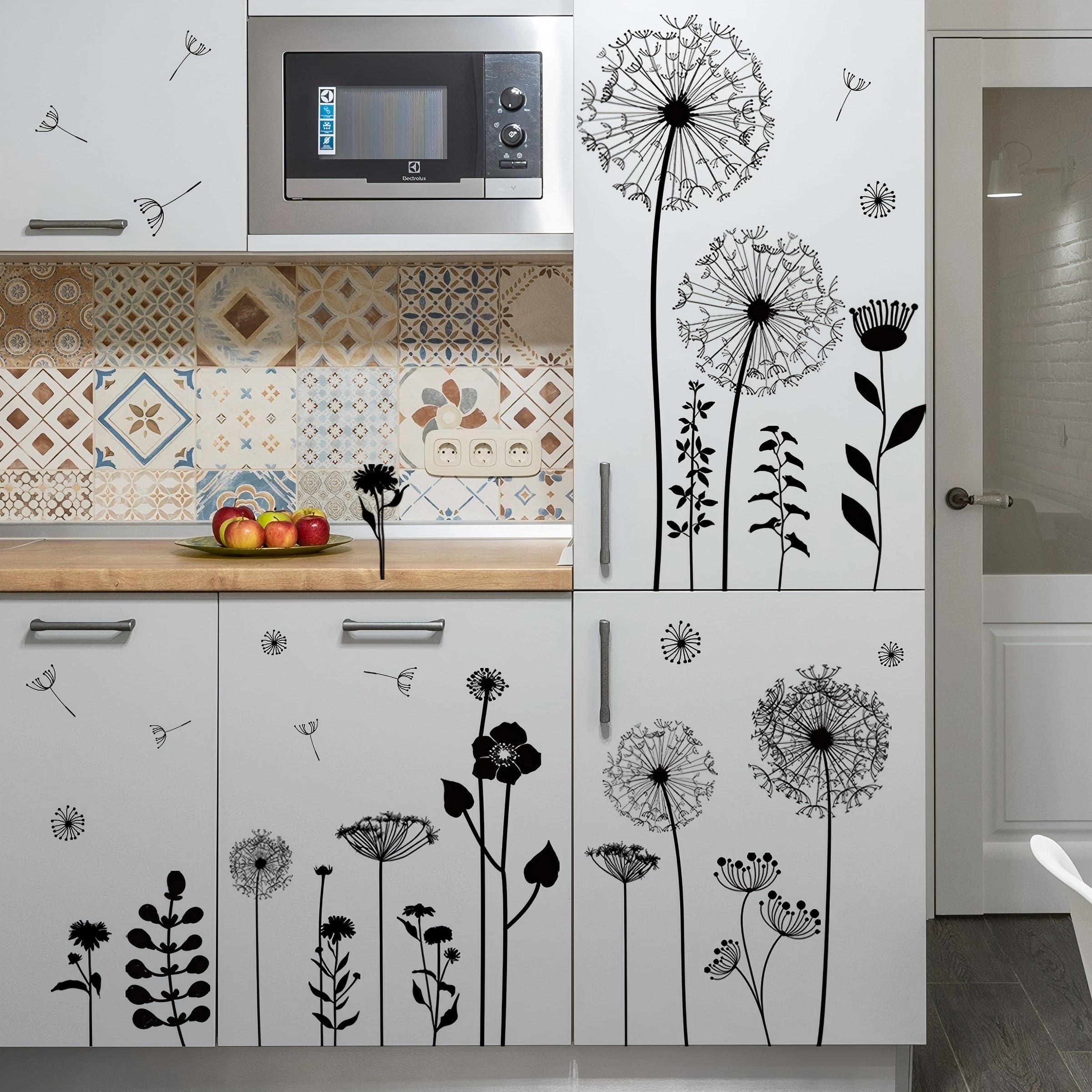 OUFEI Wall Decals Peel and Stick Black Dandelion Stickers for Baby Kids Nursery Girls Bedroom Living Room Home Window Decoration - Image 4