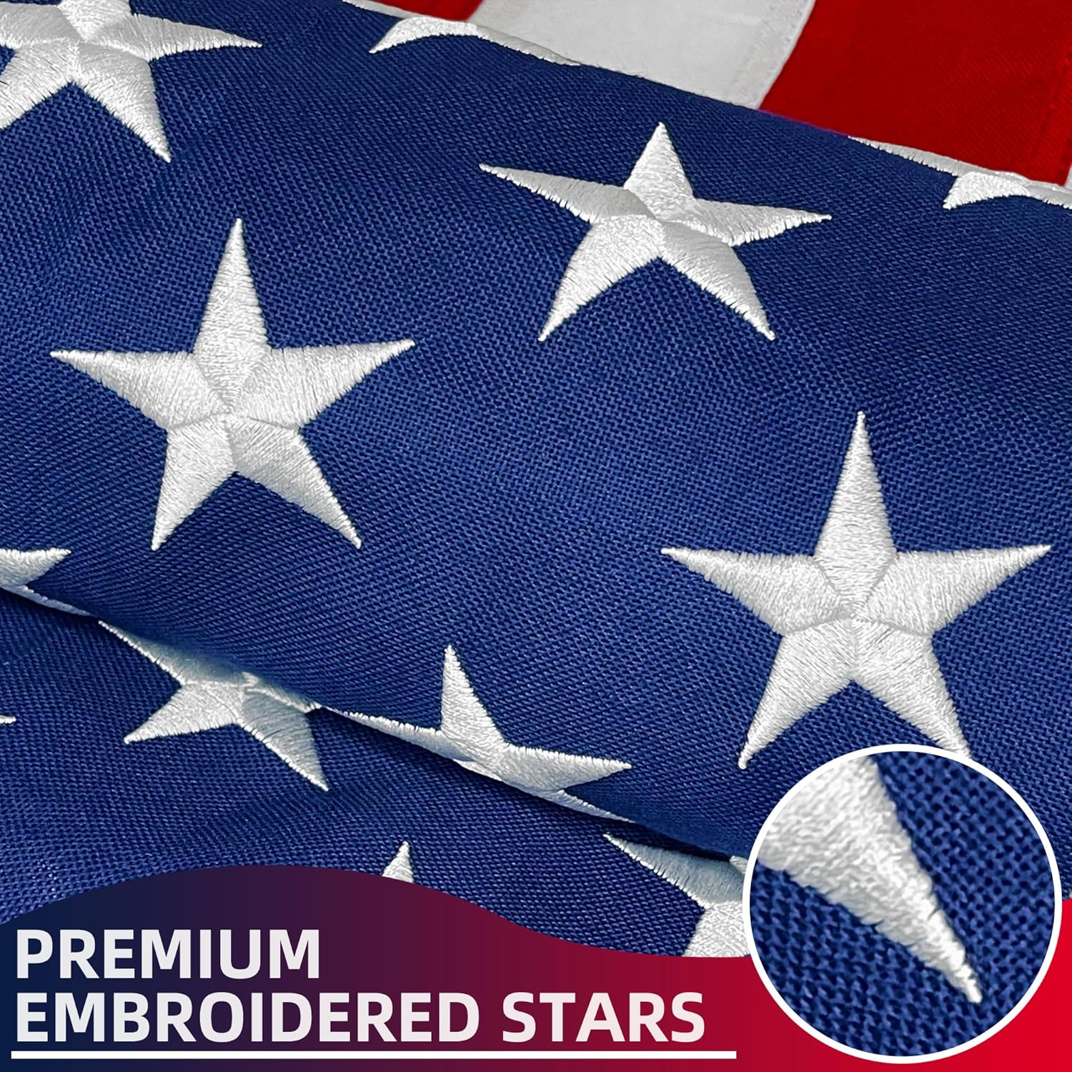 American Flag for Outside 3x5 FT, Deluxe Heavy Duty Spun Polyster, TearProof and Waterproof Super Tough Series, All Weather High Wind USA US Flag with Embroidered Stars, Sewn Stripes, Brass Grommets