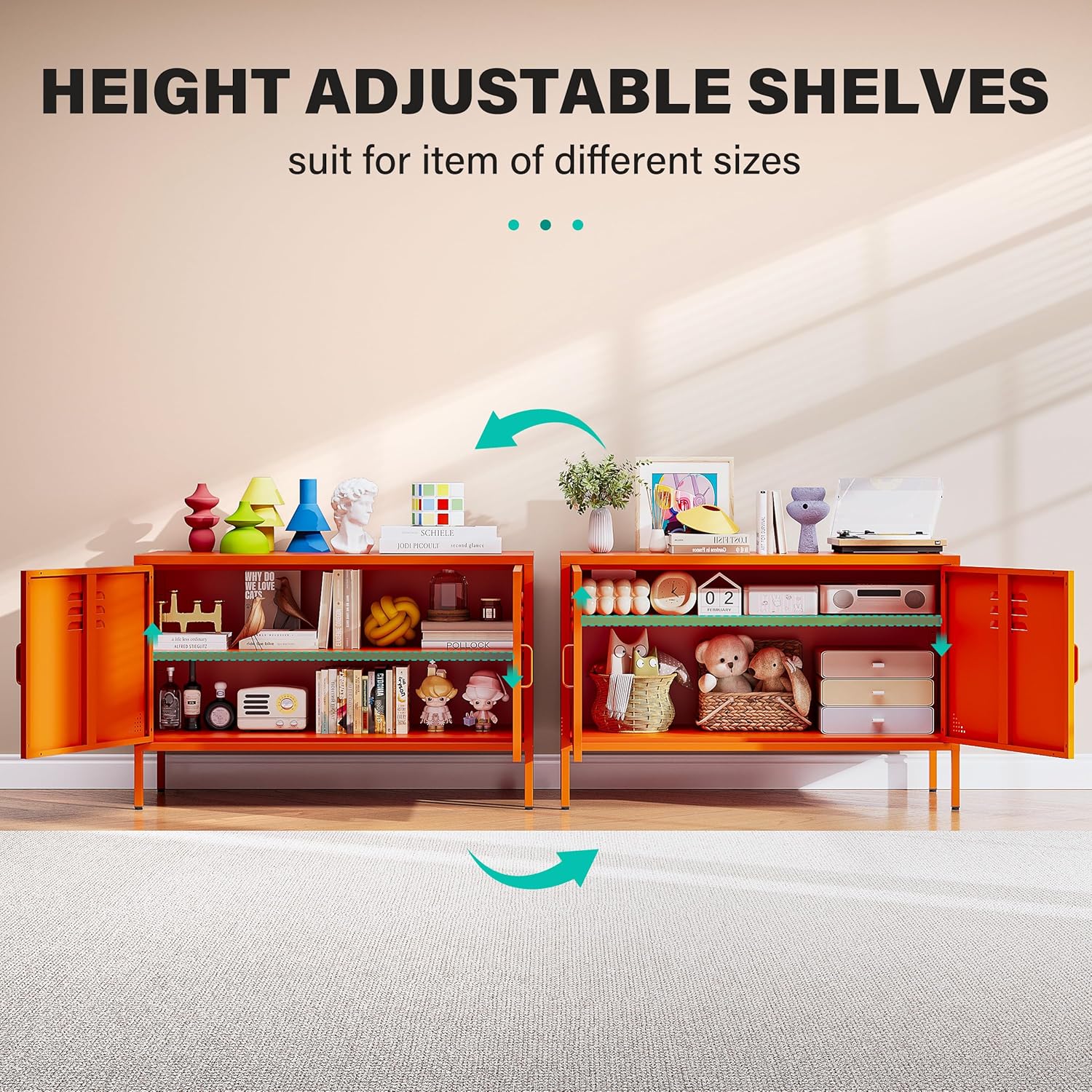 SISESOL Metal Storage Cabinet with adjustable shelves