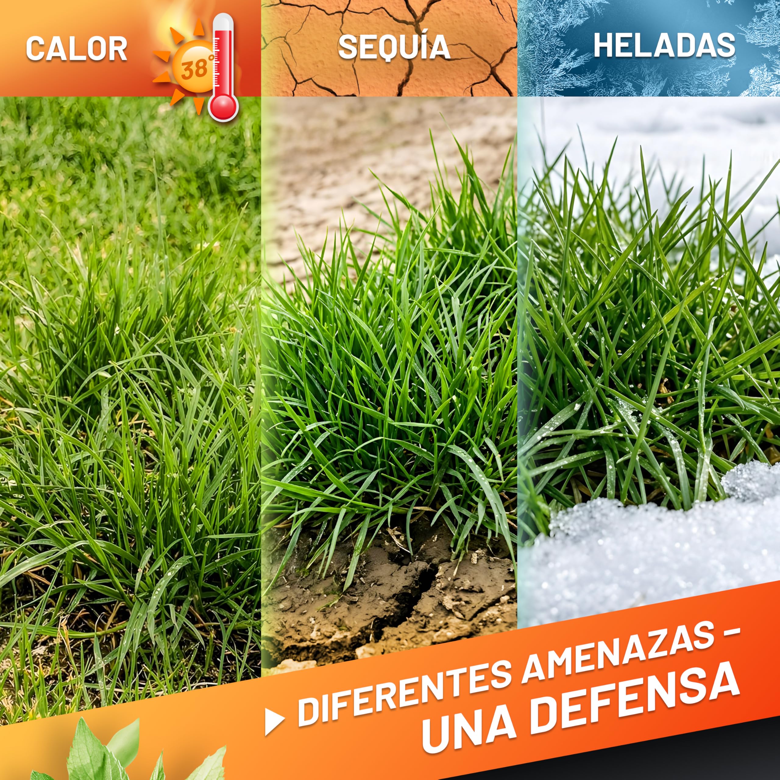GRÜNTEK Abono Césped Otoño Invierno Verano Anti-Estrés NPK 15-5-24 – Fertilizante Césped Larga Duración 3 Meses, Protección Calor Sequía Heladas – Abono Universal Jardín Tomates Fresas Rosales 5 kg