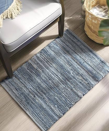 Miniatura 2 de SUMGAR Alfombra Chindi de 2 x 3 pulgadas, moderna alfombra de algodón tejida a mano, alfombra de cocina, alfombra de trapo, alfombra lavable para