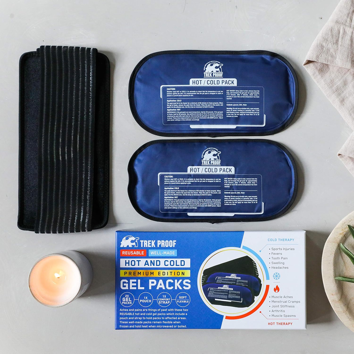 Ice Packs with wrap - Hot and Cold Therapy Reusable Gel Packs Helps Alleviate Joint Pain, Muscle Soreness | Supports Injury Recovery, Back Pain Relief : Health & Household