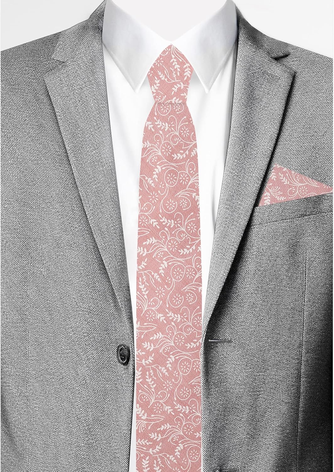 Jacob Alexander Men's Slim Width 2.75" Floral Neck Tie - Image 4