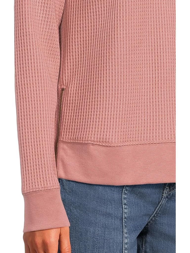Pink L.L.Bean Birchwood Brushed Waffle V-Neck