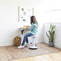 Vista 9 de ECR4Kids - Taburete oscilante Sitwell con cojín, altura ajustable, asiento activo, gris claro
