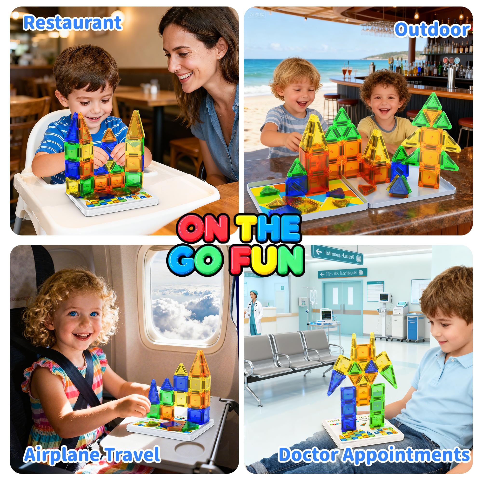 Bonus Sudoku Play, 42pcs Mini Magnetic Tiles Travel Set including Case, Mini Magnetic Blocks - Image 3