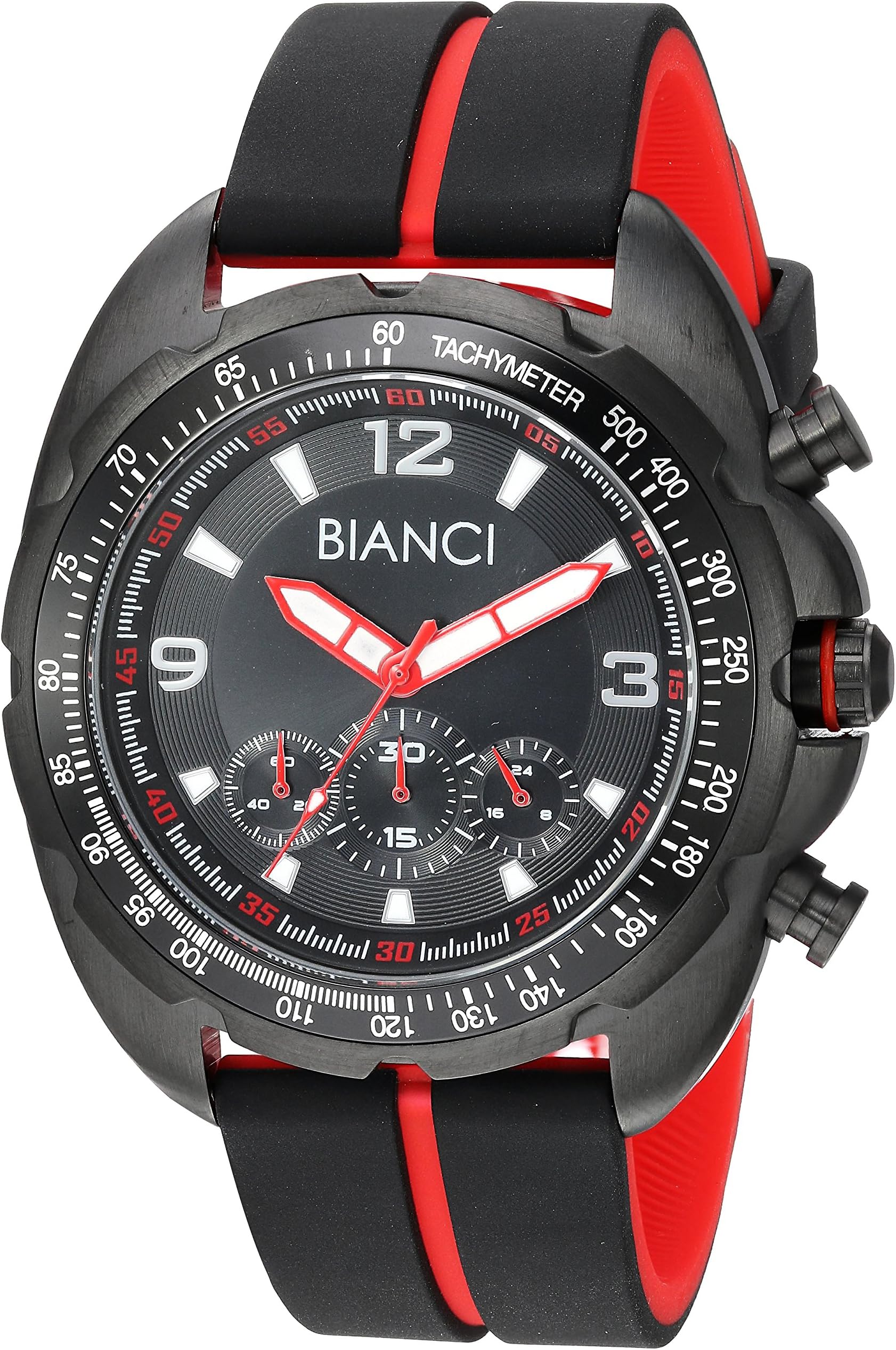 ROBERTO BIANCI WATCHESMen's 'Aberto' Quartz Stainless Steel and Silicone Casual Watch, Color:Black (Model: RB55061)