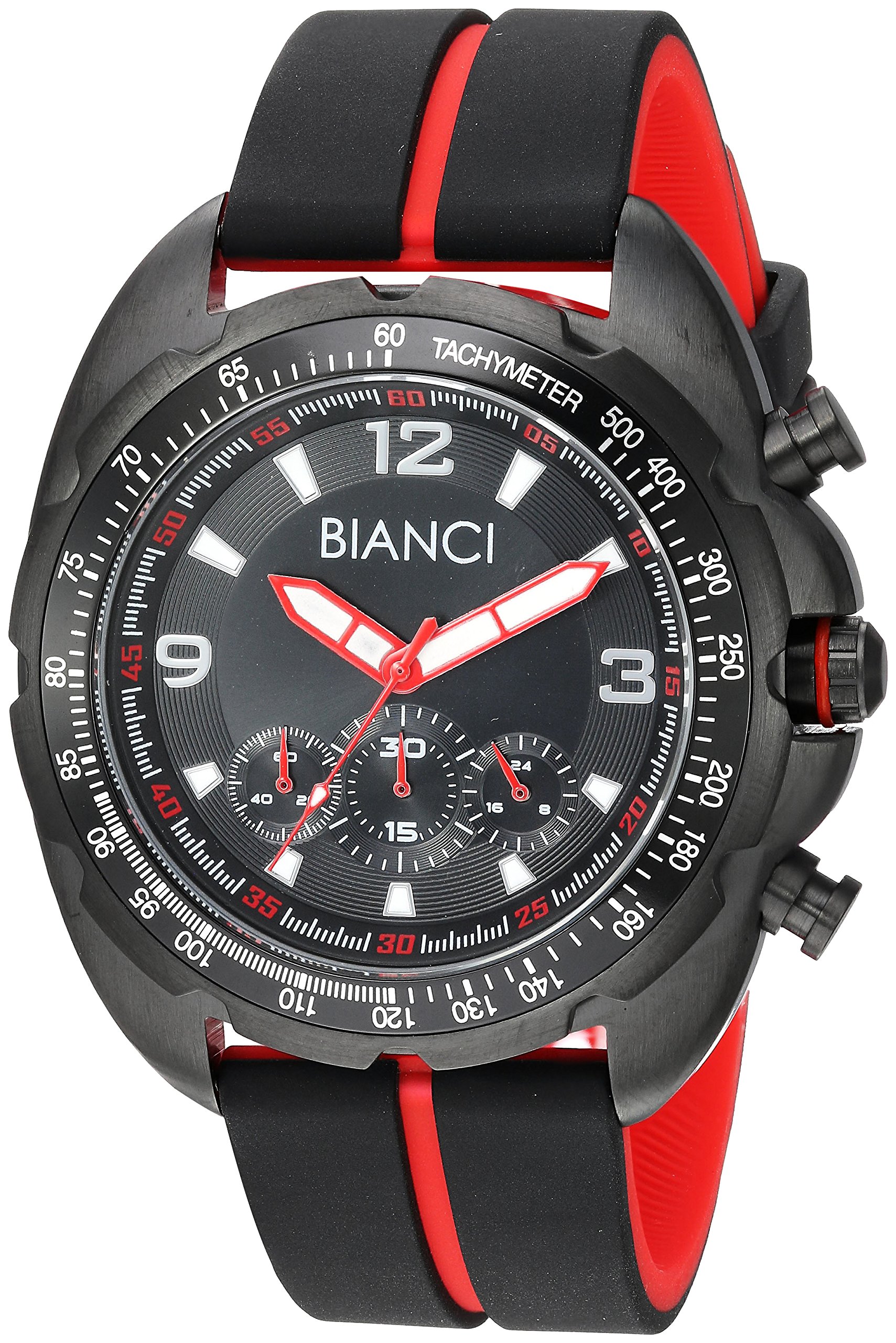 ROBERTO BIANCI WATCHESMen's 'Aberto' Quartz Stainless Steel and Silicone Casual Watch, Color:Black (Model: RB55061)