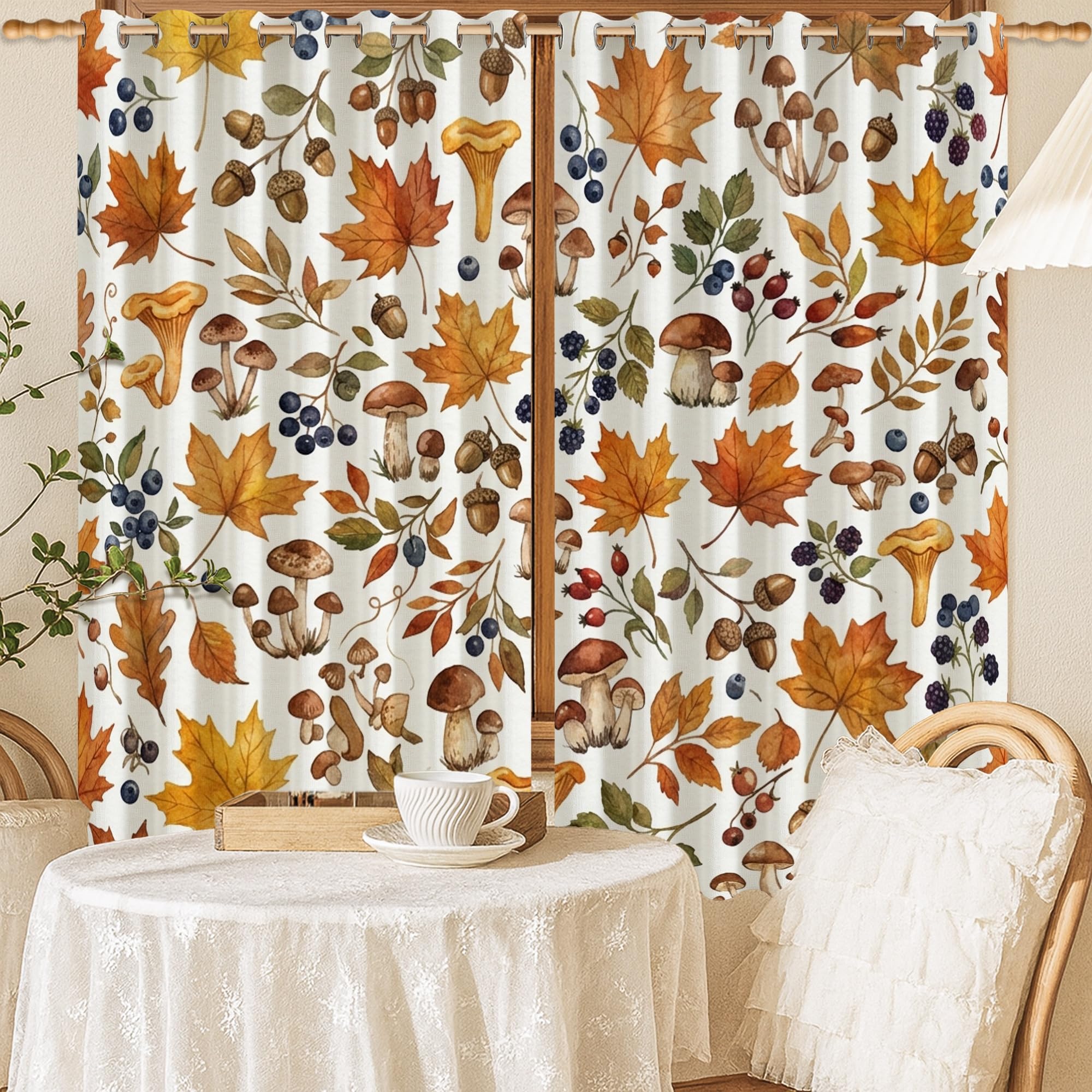 Rideaux occultants motif feuilles pour ombrager une chambre ou bureau