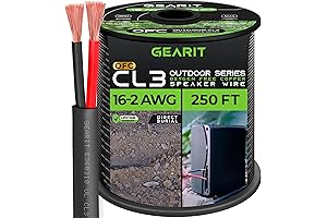 GearIT 16 Gauge CL3-Rated Speaker Wire: Experience Unparalleled Sound Clarity for Expansive Audio Systems