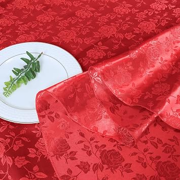 Red 60 Round Satin Tablecloth