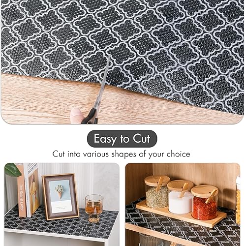 Miniatura 3 de Cooyes Revestimiento para estantes  Revestimientos antideslizantes para armarios de cocina  Revestimiento impermeable con patrón moderno  Tapete