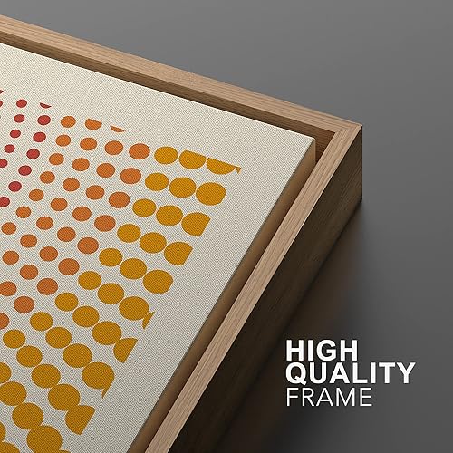 Miniatura 5 de MUDECOR Lienzo enmarcado para pared, diseño geométrico de Bauhaus de mediados de siglo, formas geométricas de sol y océano, ilustraciones