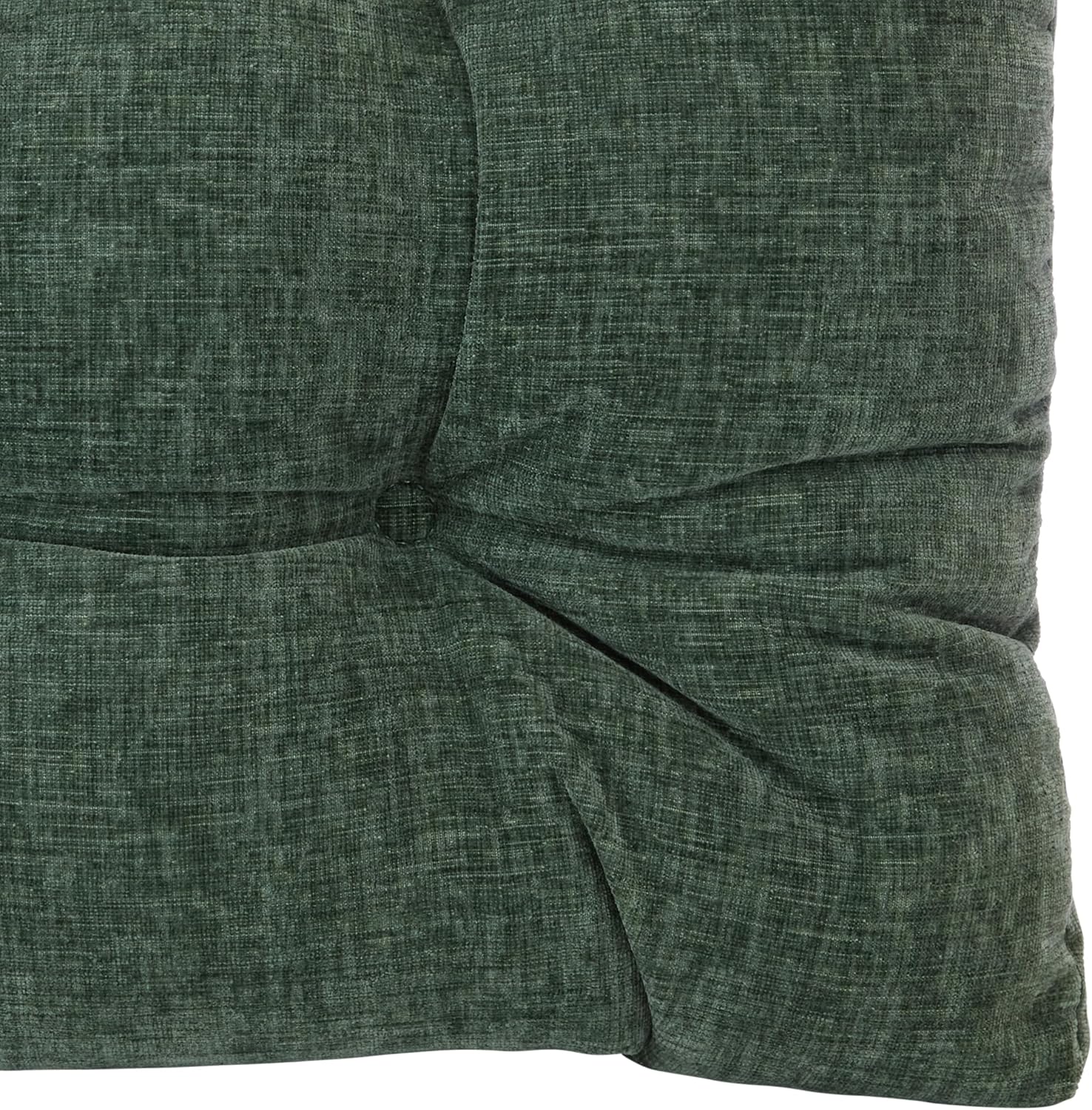 Klear Vu Gripper Overstuffed Universal Non-Slip Dining Chair Cushions for Kitchen Decor or Office Use, U-Shaped Skid-Proof Seat Pad, 17x17 Inches, 2 Count (Pack of 1), Plush Green