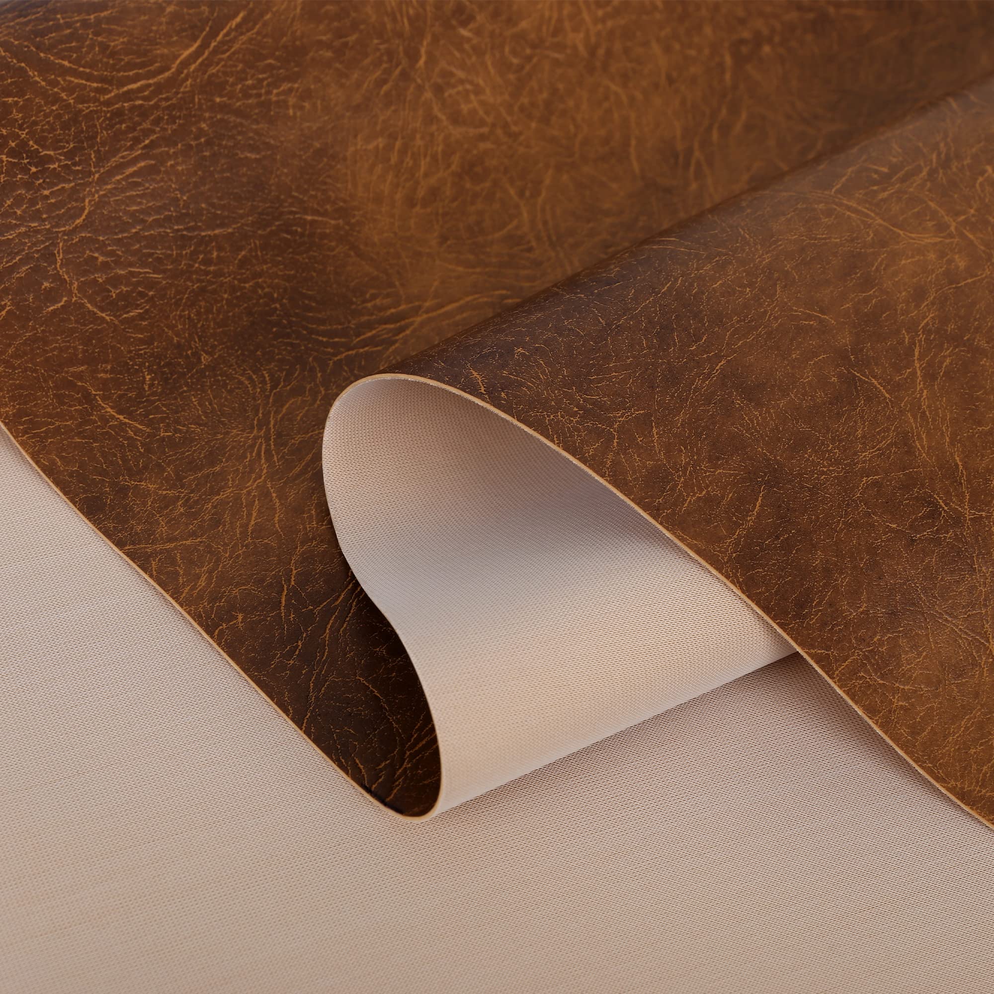 Akakus Honey Faux Leather Fabric Leatherette Vinyl Upholstery Material 140Cm Wide Heavy Duty Waterproof Fire Retardant (, 1 Metre)