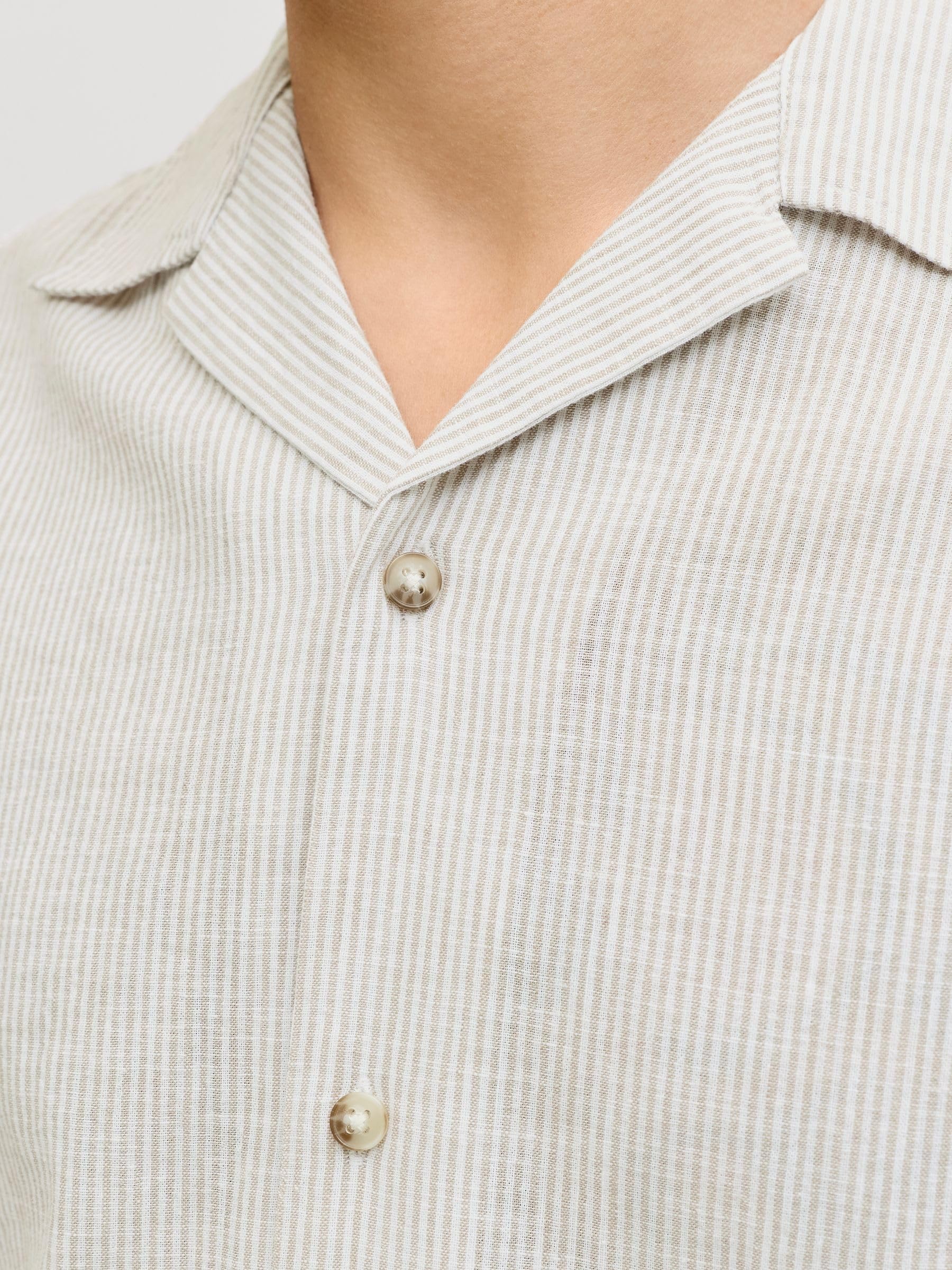 JACK & JONES Jjesummer Linen Blend Resort Shirt SS Sn Jjesummer Linen Blend Resort Camiseta SS Sn Hombre (Pack de 1)