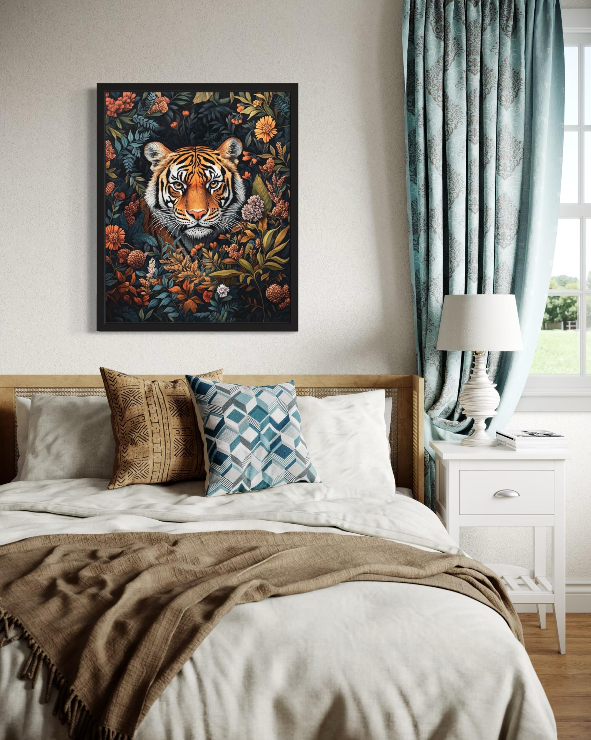Amazon.com: Tiger Art Print Poster, William Morris Style Retro Mid
