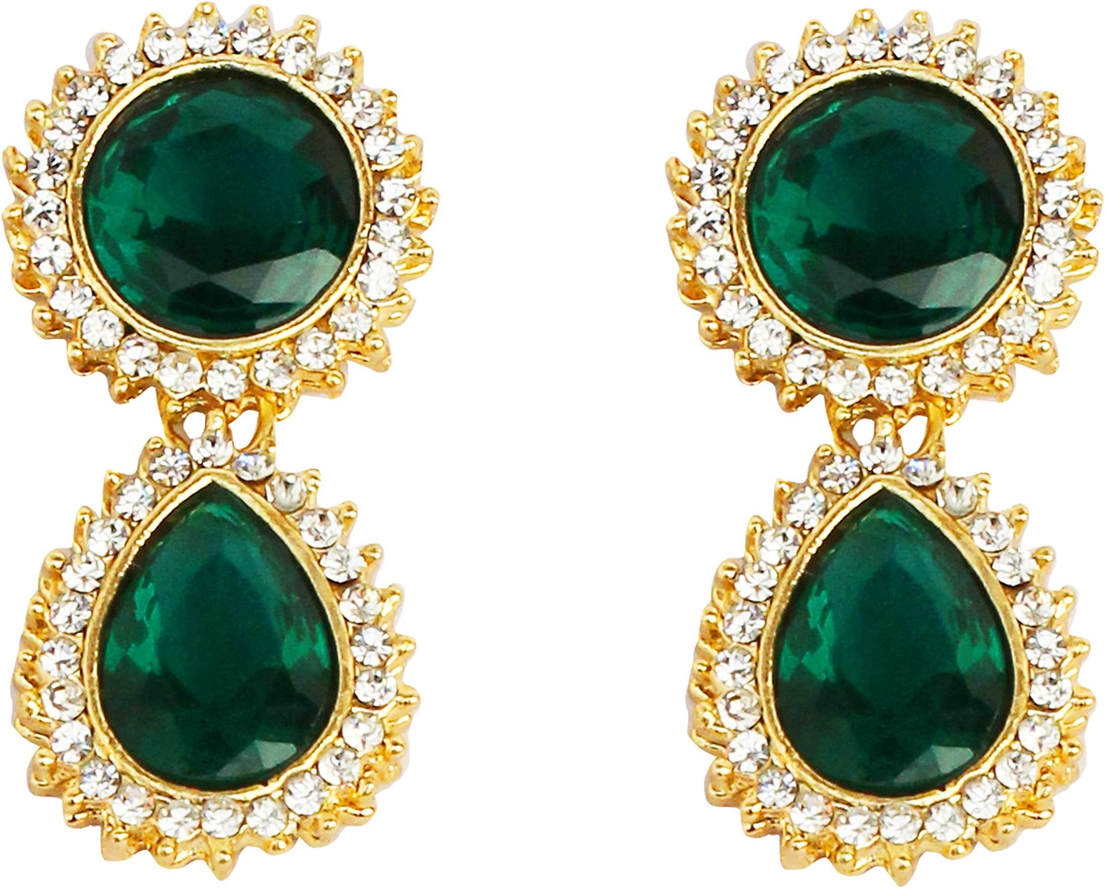 Indian Bollywood Glamorous Handcrafted contemporary Designer Jewelry long Chandelier Earrings In Rhinestone crystal Gold Silver Tone For Women.