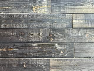 Pre-finished reclaimed gray pine tongue-and-groove panels
