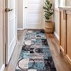 Rugshop Contemporary Abstract Circle Design Soft Runner Rug, 2'7 x 8', Gray